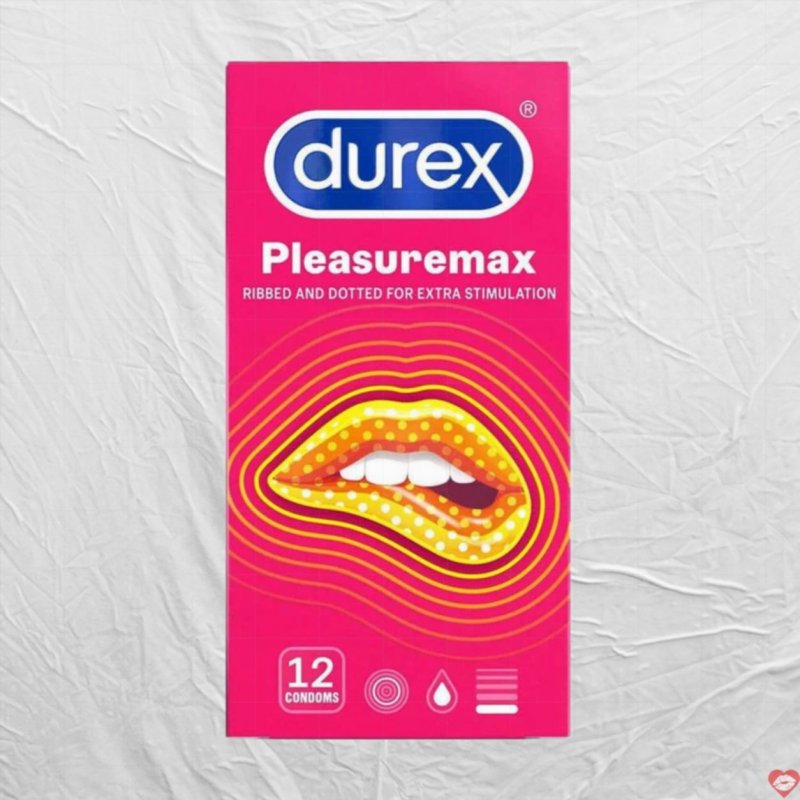 Bao cao su Durex Pleasuremax 56mm Gân Điểm Nổi - Hộp 12 Cái 