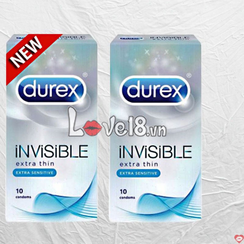 Bao Cao Su Durex Invisible Siêu Mỏng Cảm Giác Thật Chất Lượng Cao 