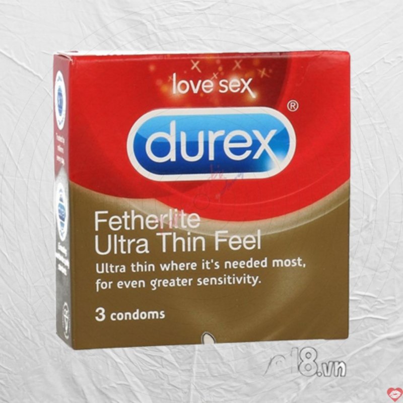 Bao cao su Durex Fetherlite siêu mỏng 3 cái an toàn thoải mái 