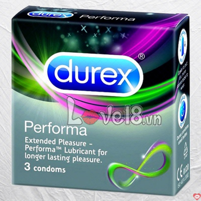 Bao Cao Su Durex Performa 3 Cái Chống Xuất Tinh Sớm 
