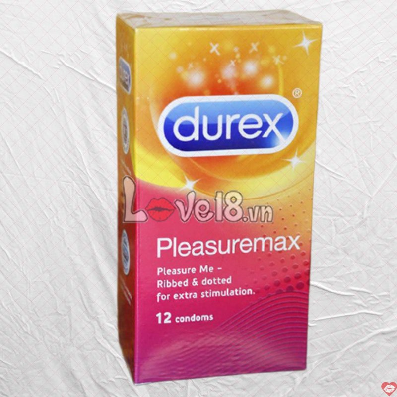 Bao Cao Su Gân Gai Durex Pleasuremax 12 cái Chính Hãng Siêu Mượt 