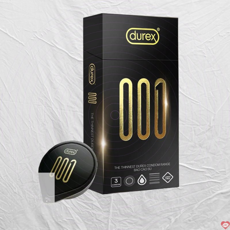 Bao Cao Su Durex 0.01 Siêu Mỏng 55mm - Tăng Khoái Cảm 