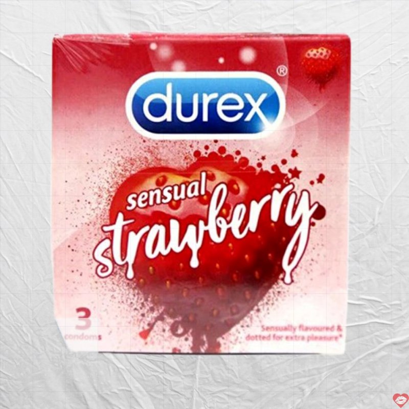 Bao cao su Durex Strawberry hương dâu gai tăng khoái cảm 