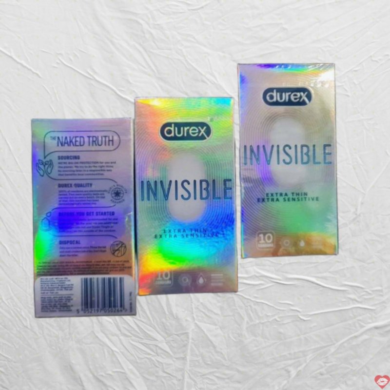 Bao cao su Durex Invisible siêu mỏng kèm gel tăng khoái cảm 