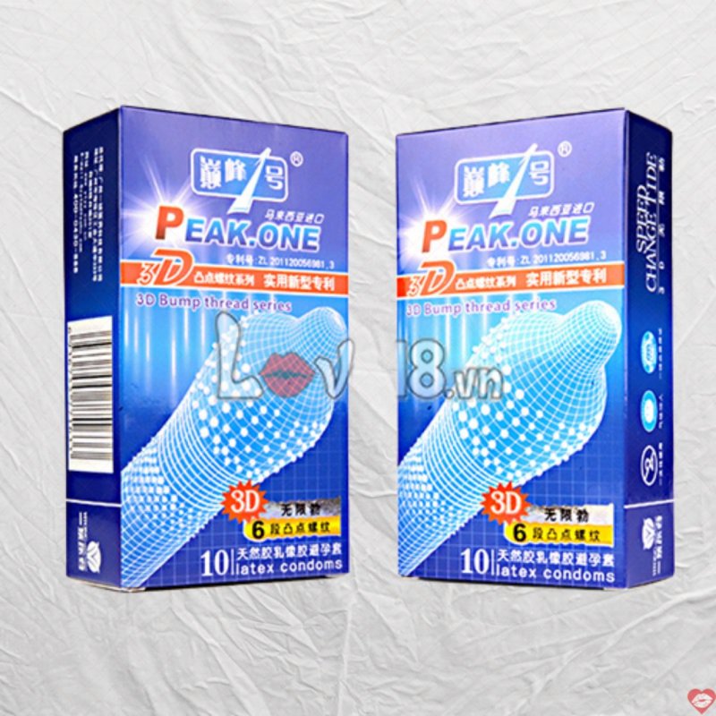 Peak ONE Siêu Mỏng Bao Cao Su Siêu Gai 3D Tăng Khoái Cảm 