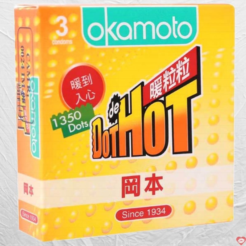 Okamoto Dot de Hot Bao cao su gai gân sưởi ấm, tăng khoái cảm 