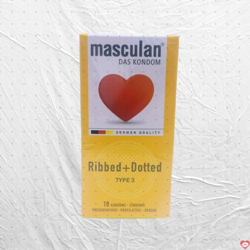 Bao cao su có gai Masculan Ribbed Dotted Đức kích thích mạnh mẽ 