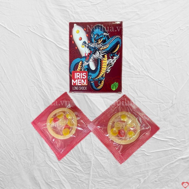 Bao cao su Iris Men 9 bi lớn kích thích mạnh hộp 2 cái 