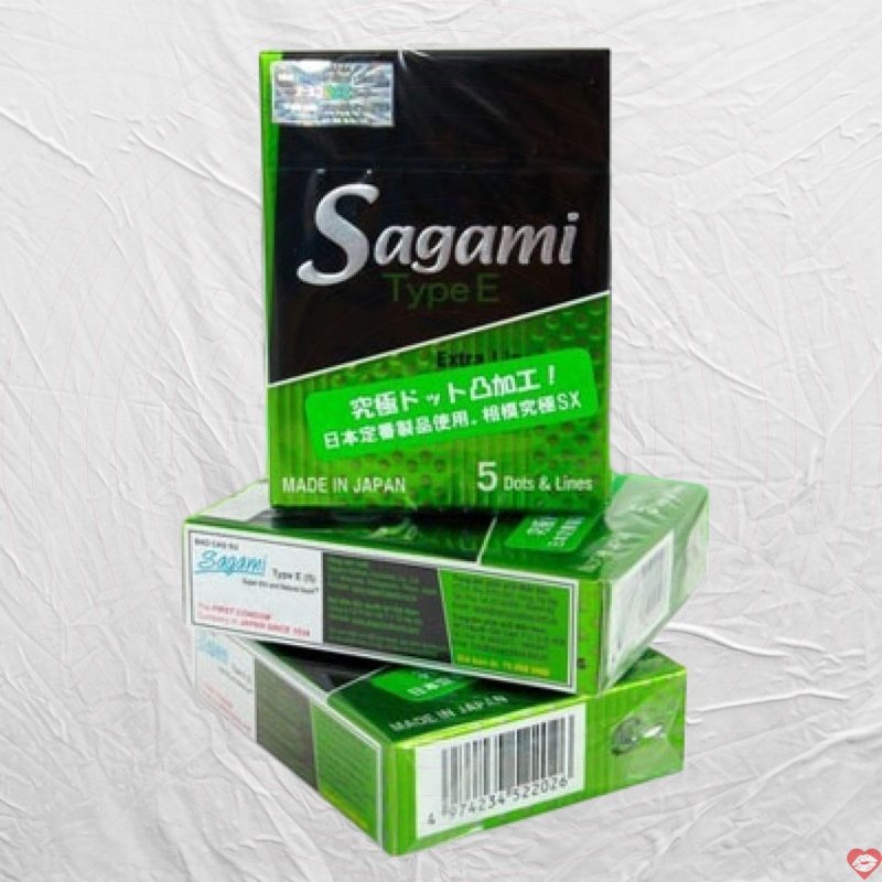 Bao cao su Sagami Type E 5 chiếc siêu mỏng an toàn chất lượng 