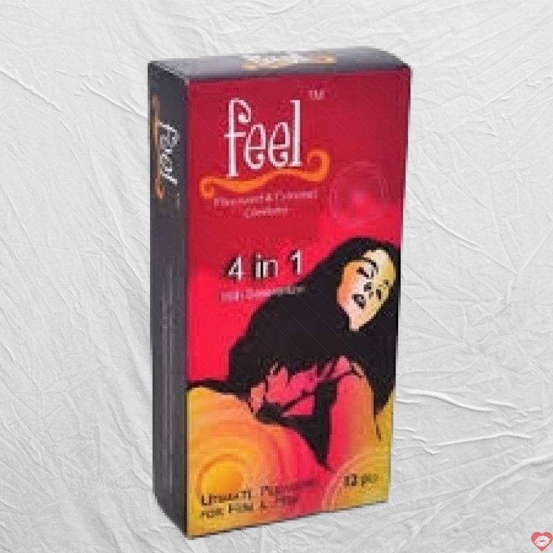 Feel 4 in 1 Bao cao su gân gai siêu mỏng kéo dài cực phê 
