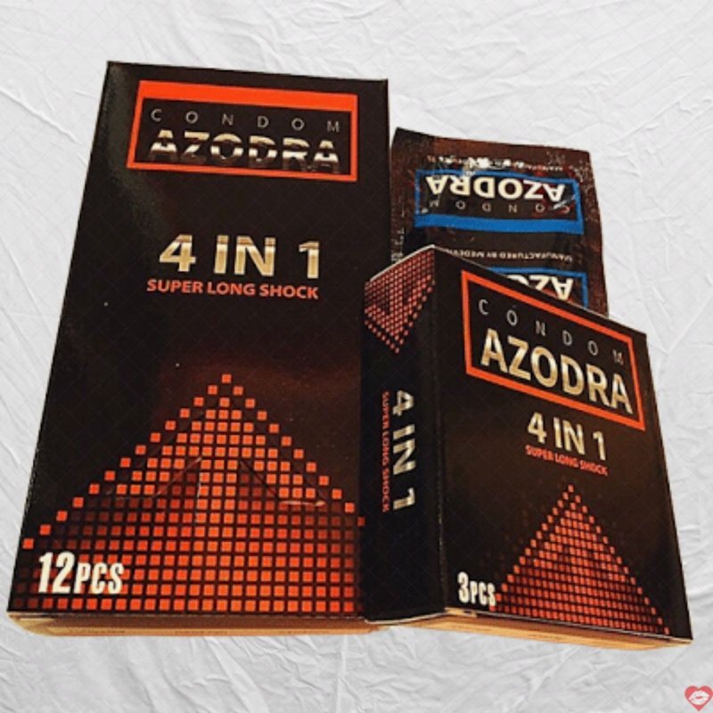 Bao Cao Su AZODRA 4IN1 Gân Gai Kéo Dài - Tăng Khoái Cảm 