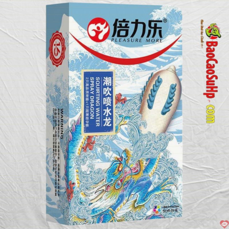 Bao cao su gai dài nổi Squirting Water Spray Dragon siêu kích thích 