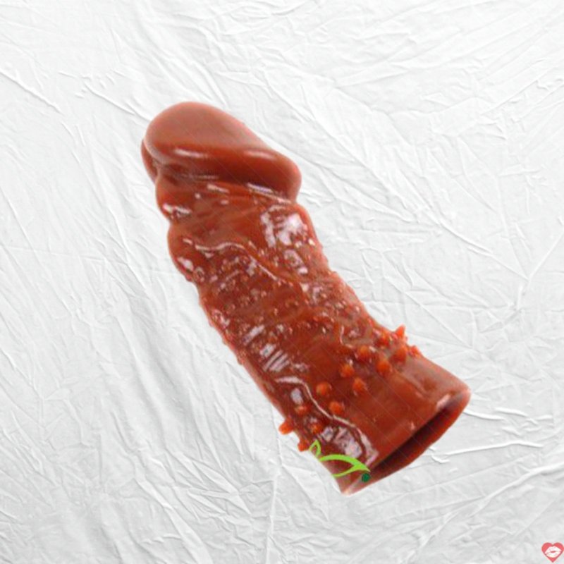Bao cao su gai gân bi WOLFTOOTH SLEEVE nâu tăng khoái cảm 