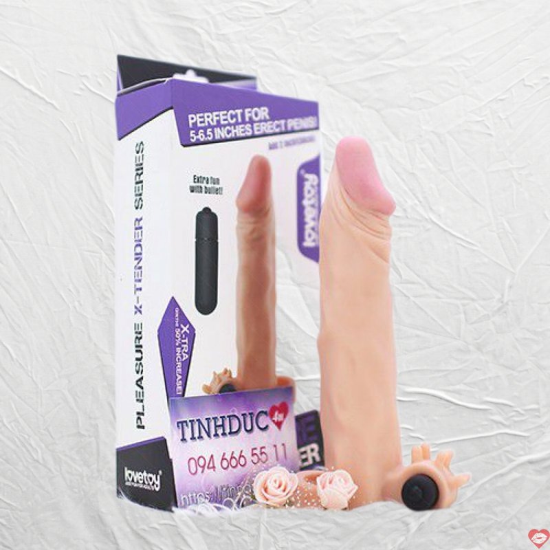 Bao cao su đôn dên Lovetoy X-Tender mềm rung gốc siêu kích thích 