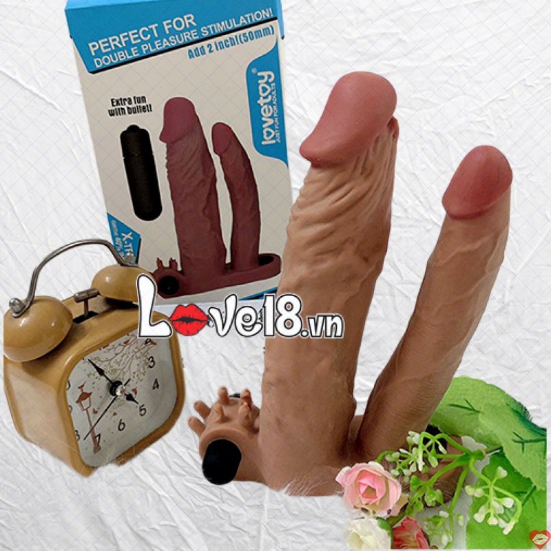 Bao Đôn Lovetoy 2 Nhánh Rung Gân Nổi Màu Nâu Kích Thích 
