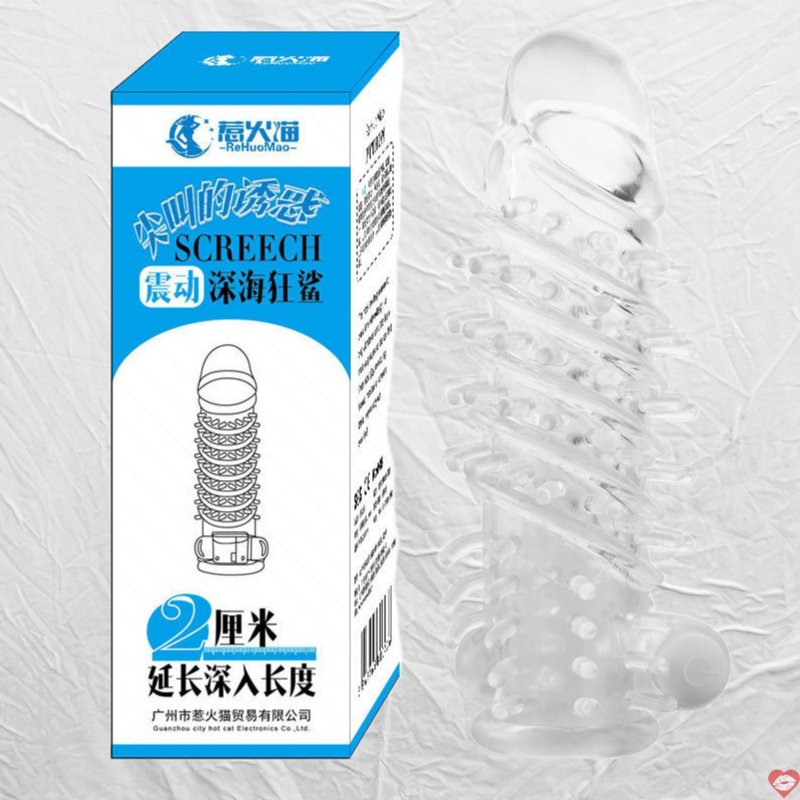 Bao Cao Su Đôn Dên SCREECH Gân Gai Xoắn Toàn Thân Có Rung
