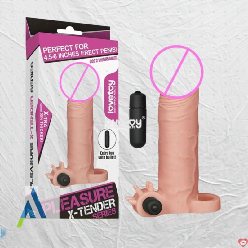 Bao cao su tăng chiều dài 5cm có rung quai đeo Lovetoy X-Tender