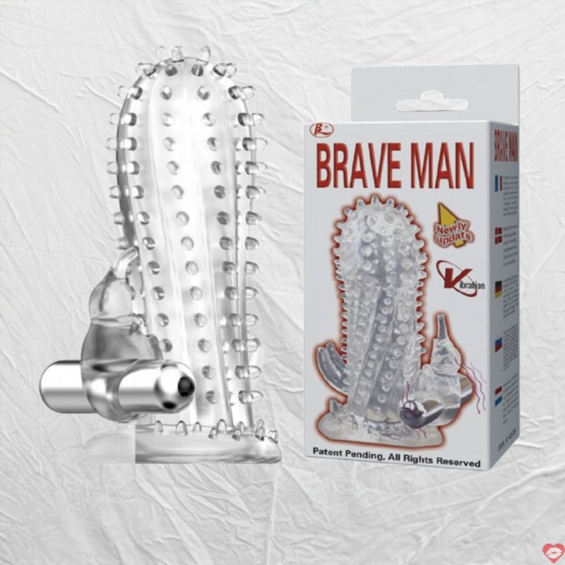 Bao cao su đôn dên size lớn gai to siêu rung Brave Man