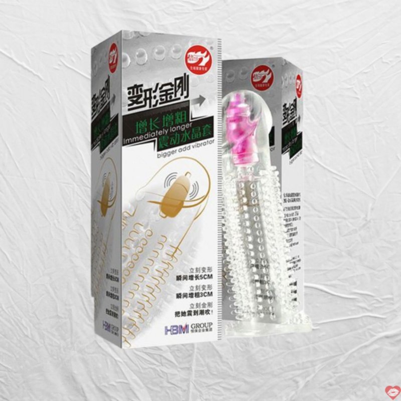 Bao cao su đôn dên trong suốt có rung ở đầu