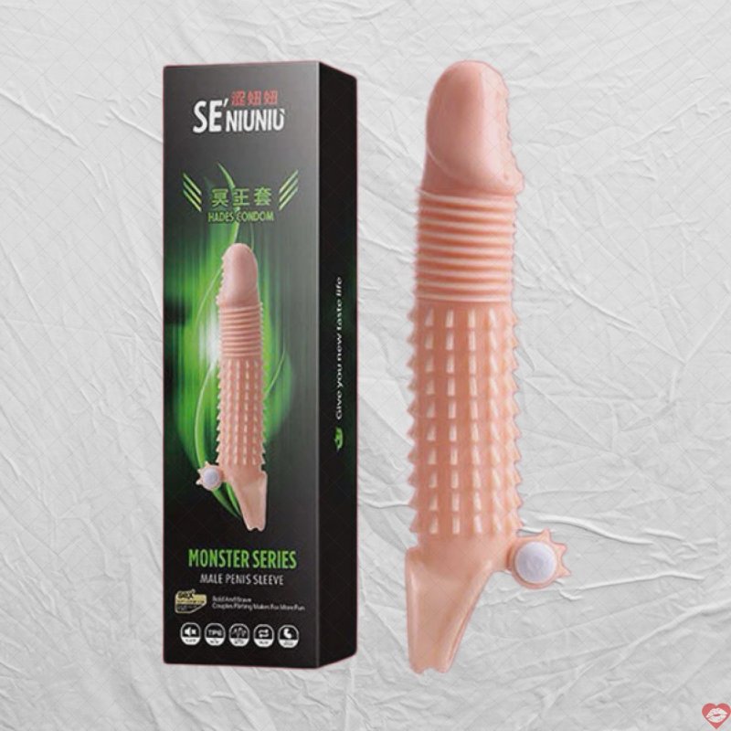 Bao cao su đôn dên Monster có gân gai và rung gốc