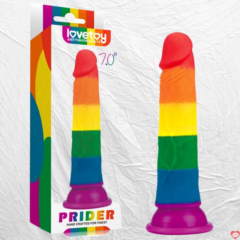 Dương Vật Giả Dán Tường Silicon 7 Màu Độc Lạ - Lovetoy Prider 7in