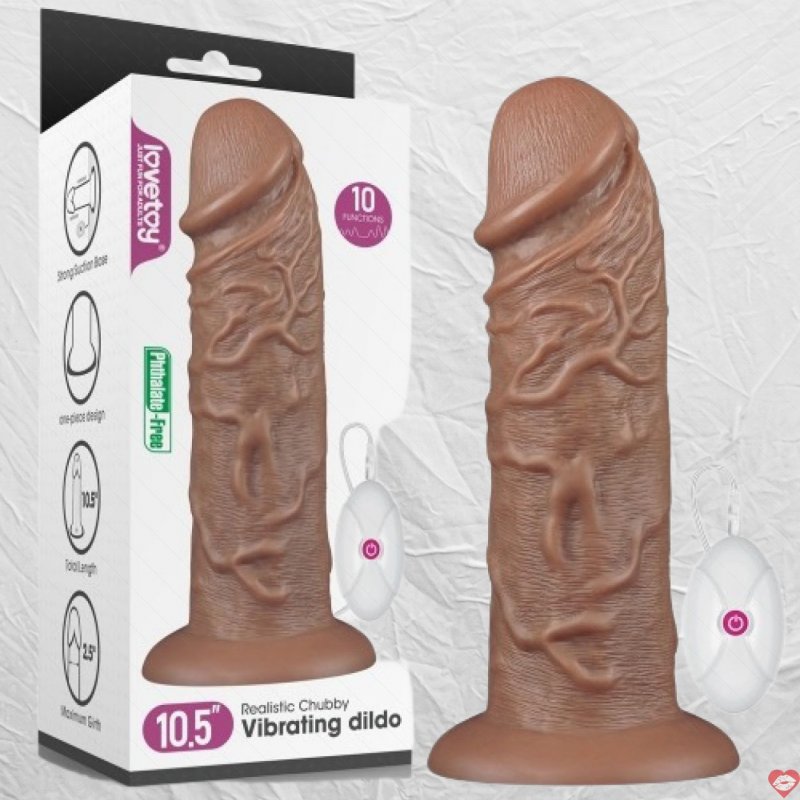 Dương Vật Giả Dán Tường Khủng Lồ Siêu Mềm Mịn Có Rung Cực Mạnh - Lovetoy Chubby USA