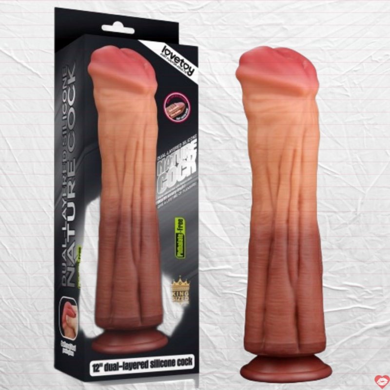 Dương Vật Giả Dán Tường Siêu Khủng Siêu Gân 12in - Silicon 2 Lớp Siêu Mềm Mịn Lovetoy USA