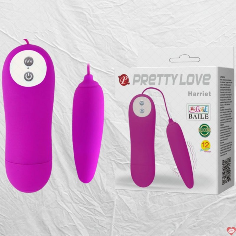 Trứng Rung Silicon Mềm Mịn 1 Đầu Siêu Rung 12 Chế Độ - PrettyLove Harriet