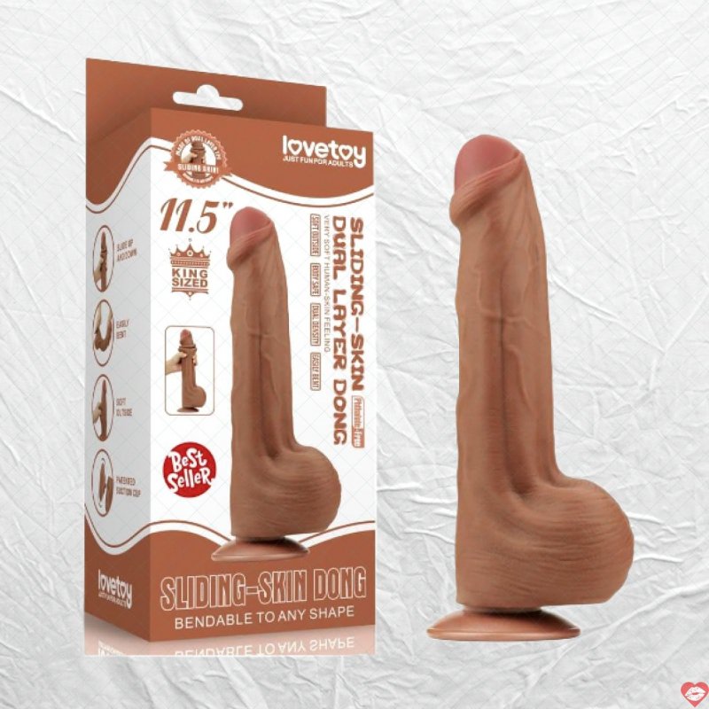 Cu giả khủng Lovetoy 11.5 King Sized Sliding Skin Dual Layer dương vật giả giống thật