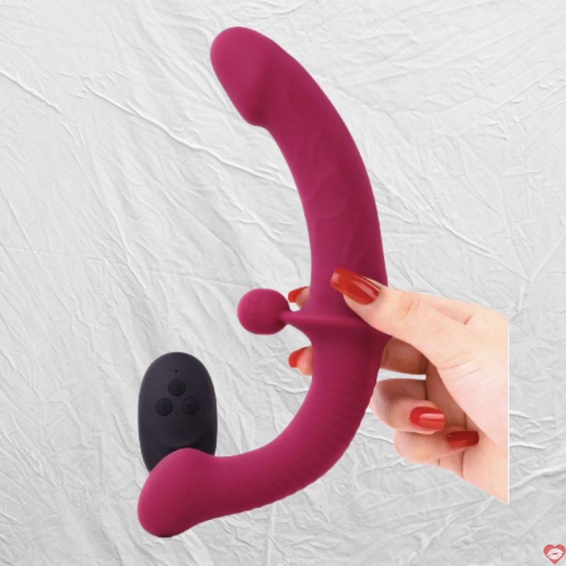 Yunman dương vật giả 2 đầu cho Les rung điều khiển từ xa