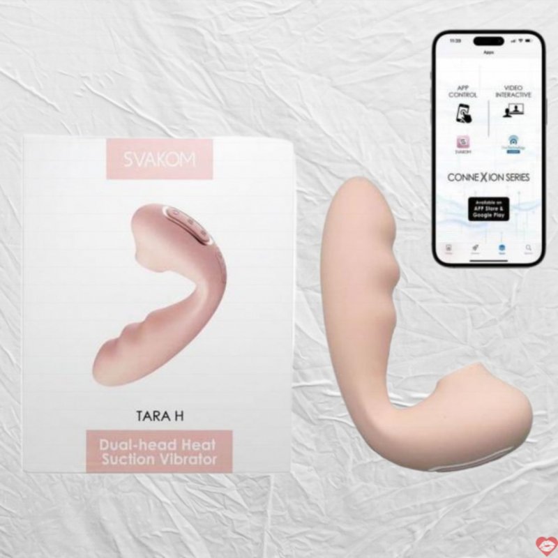 Svakom Tara H máy massage âm đạo 2 đầu rung hút sưởi ấm điều khiển qua app