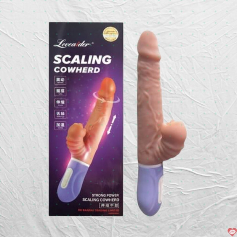 Dương vật giả có nhánh rung thụt ngoáy sạc điện - Loveaider Scaling Cowherd
