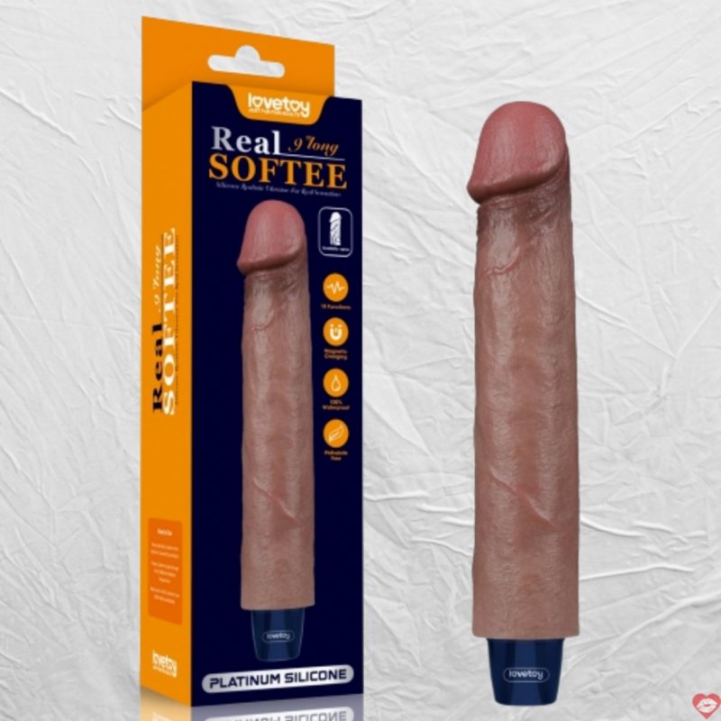 Dương Vật Giả Mềm Mịn Như Thật - Có Rung Siêu Mạnh - Sạc Pin - Lovetoy REAL SOFTEE