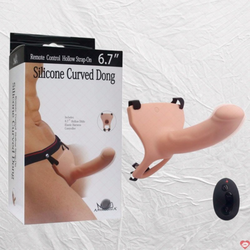 Dương Vật Giả Rỗng Rung Điều Khiển Từ Xa Cao Cấp Curved Dong 