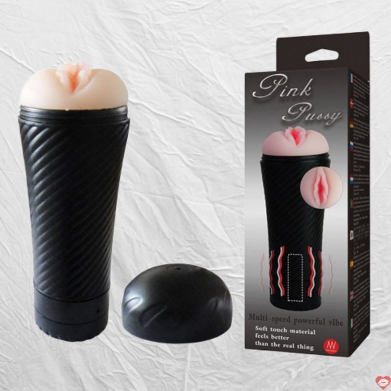 Âm Đạo Giả Ngụy Trang Đèn Pin Siêu Rung - Pink Pussy