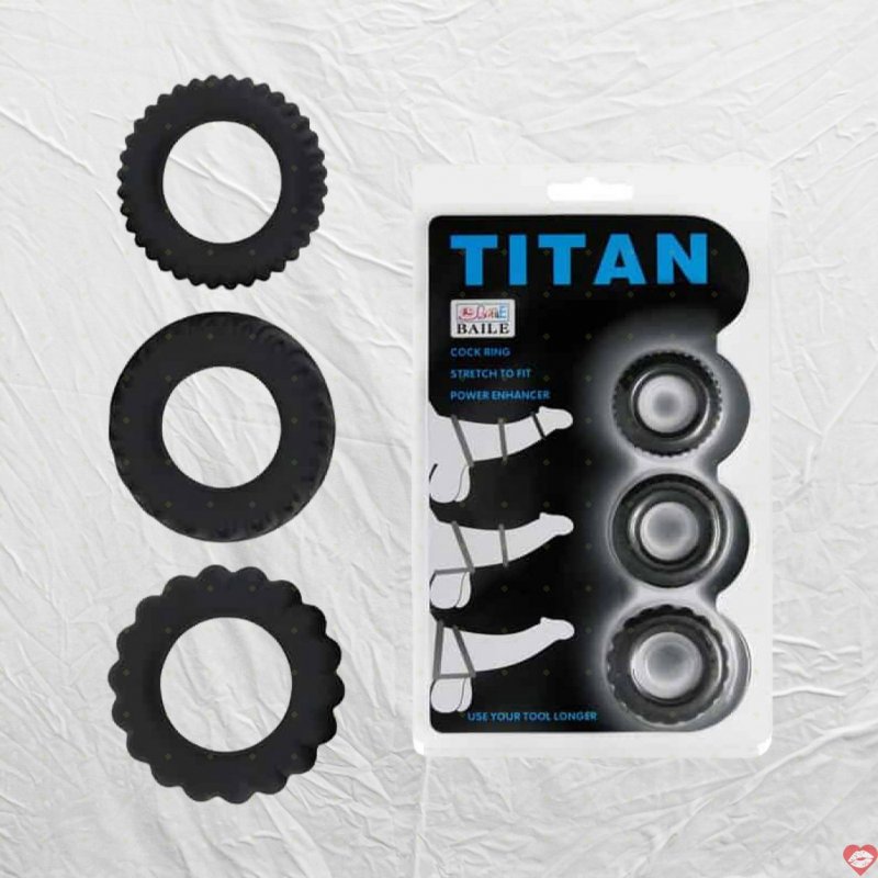 Bộ 3 vòng Titan tình yêu đeo dương vật chống xuất tinh sớm chất liệu silicon y tế