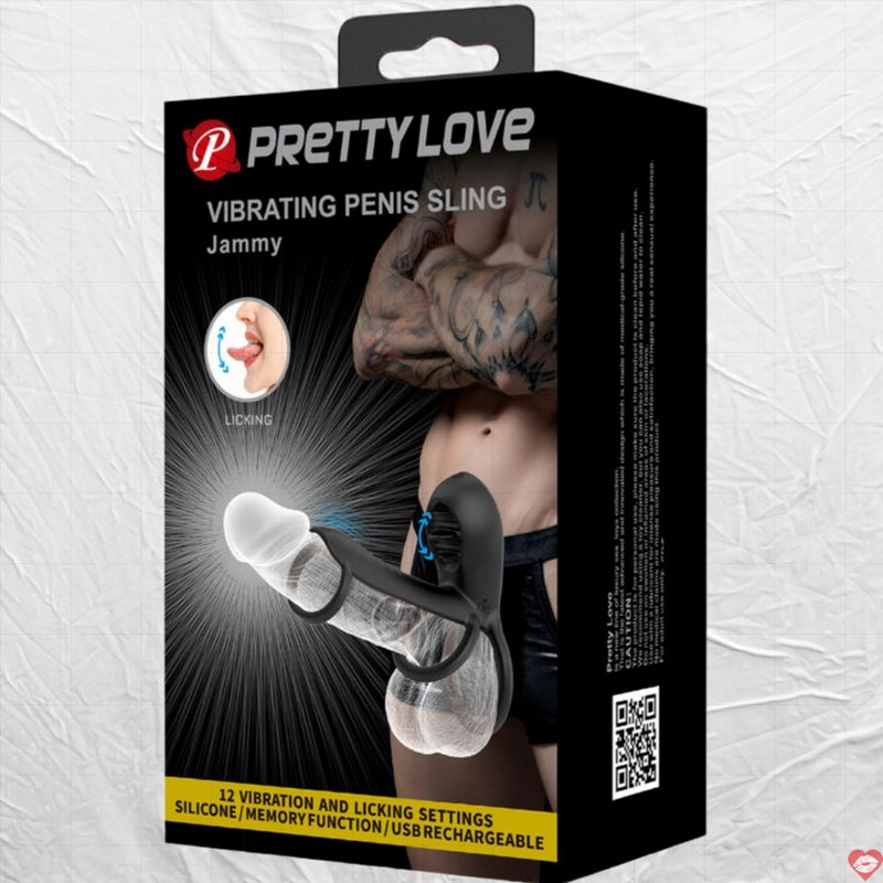Vòng Rung Đeo Dương Vật Kết Hợp Lưỡi LIếm Siêu Phê - Prettylove Penis Sling