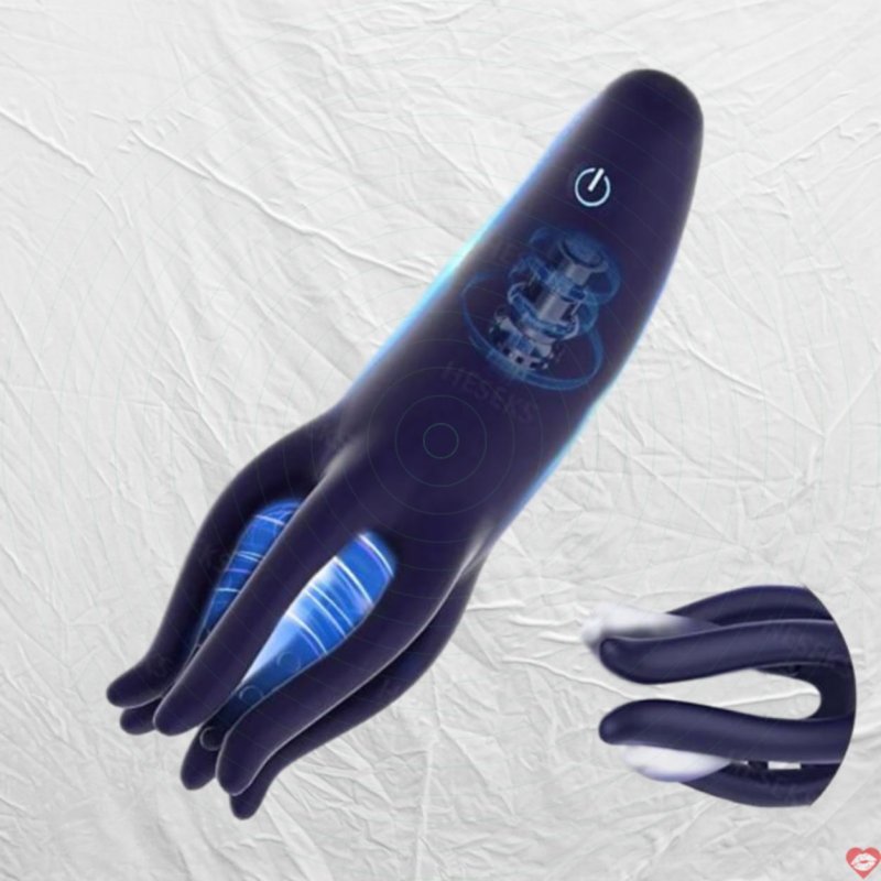 Máy massage đầu dương vật Heseks hình bạch tuộc tăng cường cương cứng 