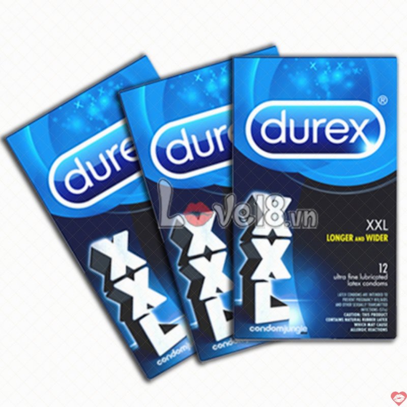 Bao Cao Su Durex XXL Size Lớn Hộp 12 Bao Bền Cảm Giác An Toàn 
