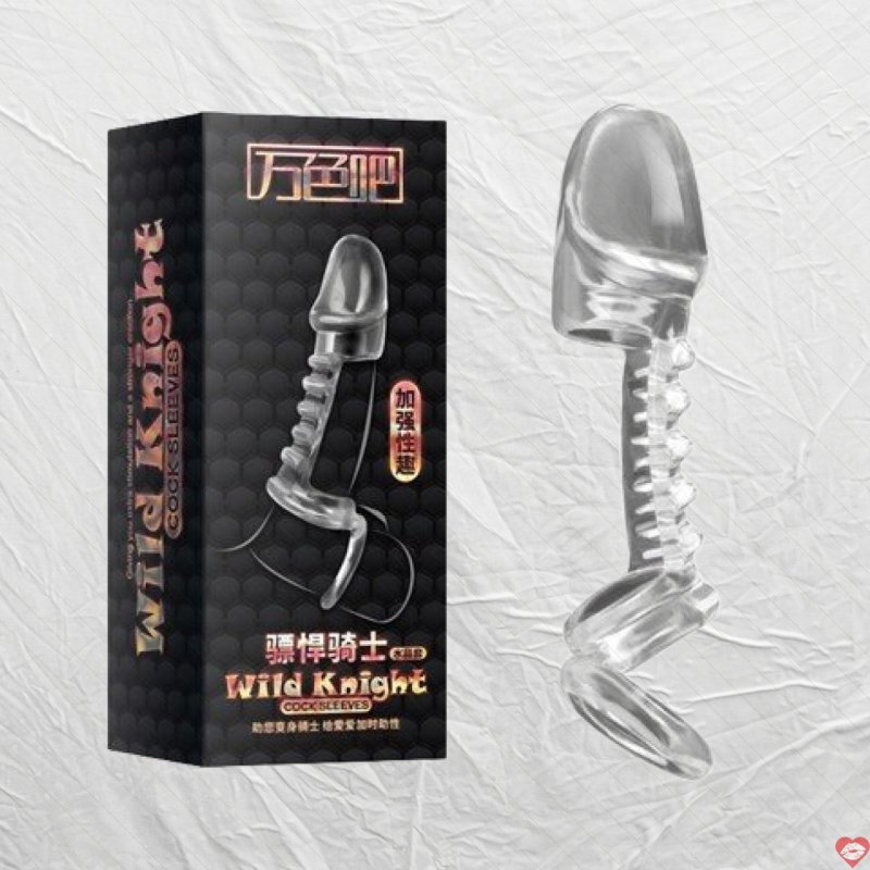 Bao cao su đôn dên hở thân có vòng thắt chống tuột Wild Knight