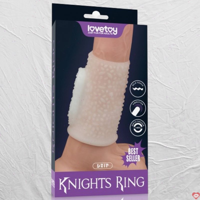 Bao Cao Su Đôn Dên Khúc - Có Gai - Rung - Mềm Mịn - Knights Ring Lovetoy USA