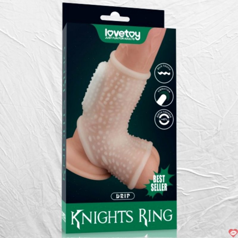 Bao Cao Su Đôn Dên Khúc Có Quai Đeo - Rung - Gai - Knights Ring Lovetoy USA
