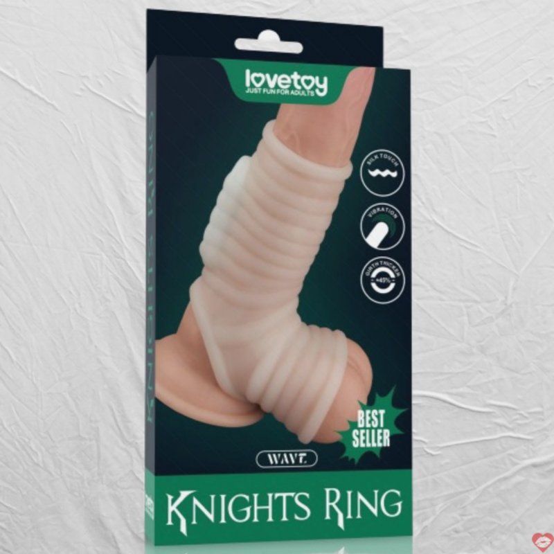 Bao Cao Su Đôn Dên Khúc Có Quai Đeo - Rung - Gân - Knights Ring Lovetoy USA