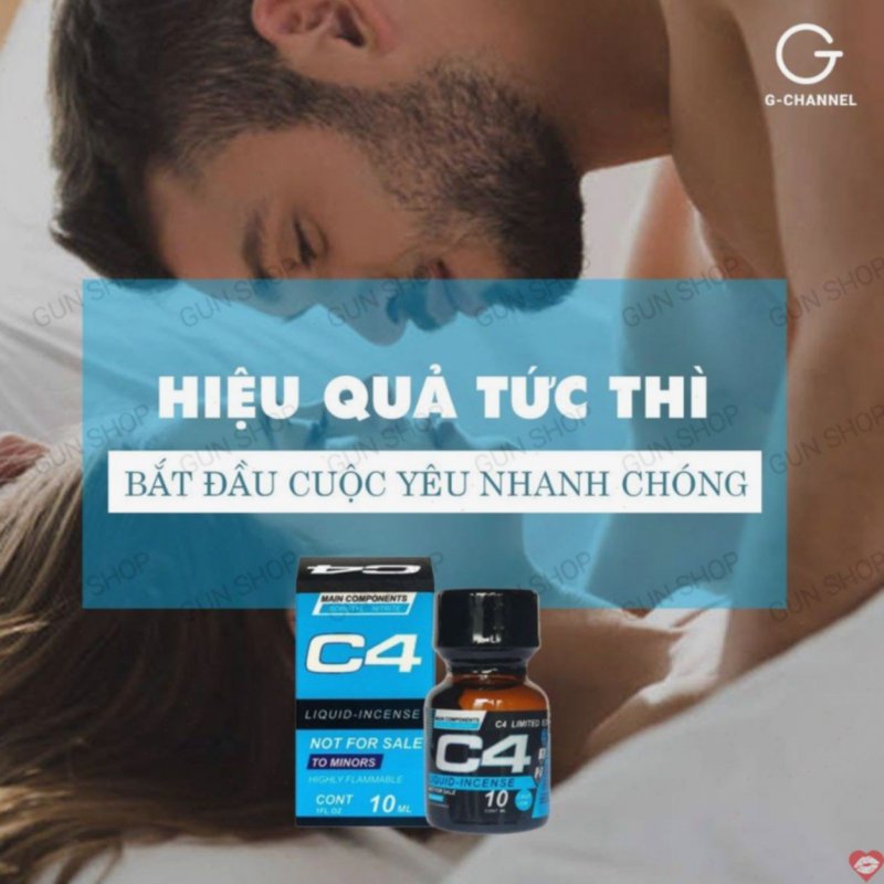 Chai Hít Kích Dục C4 Blue 10ml Chính Hãng Mỹ USA PWD 