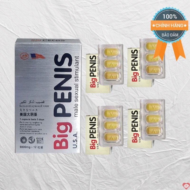 Big Penis USA chính hãng hộp 12 viên tăng cường sinh lý bền lâu 