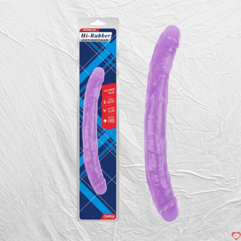 Chisa Hi-Rubber 12.8 Inch Tím - Dương Vật Giả 2 Đầu Siêu Thực 