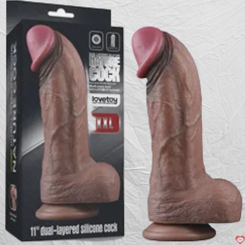 Dương vật giả Lovetoy XXL silicon 2 lớp mềm mại chân thực 