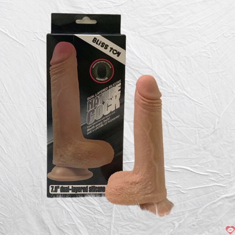 Dương vật silicone 2 thớ siêu mềm mịn có rung size nhỏ Bliss toy