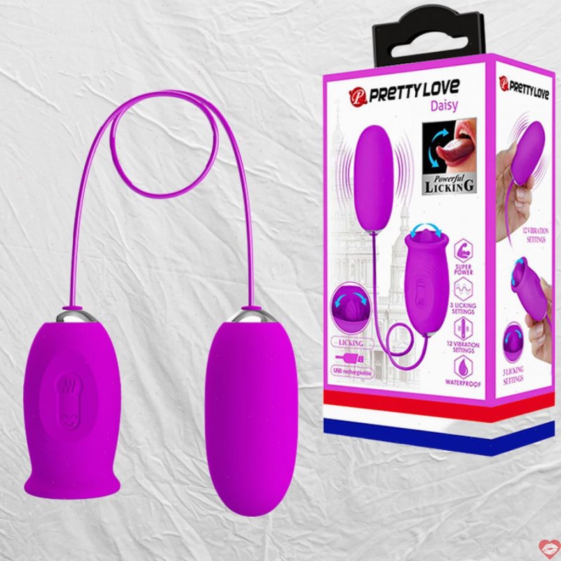 Trứng rung và lưỡi liếm 2 đầu PrettyLove Daisy kích thích cực sướng EG30E