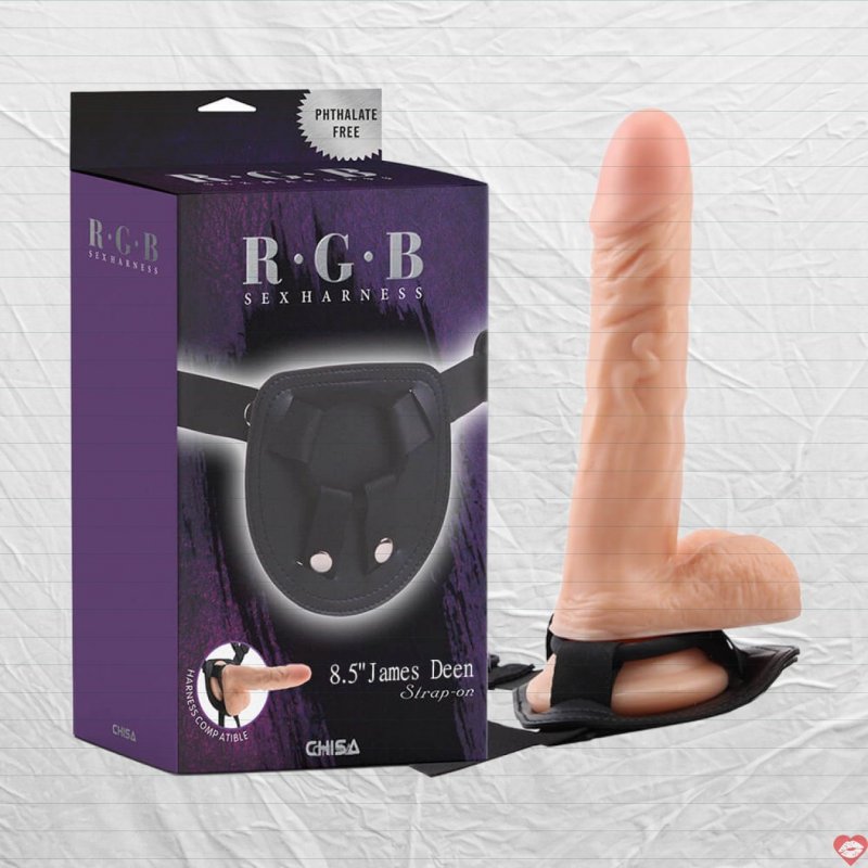 Chisa James Deen 8.5 Inch Dương Vật Giả Có Dây Đeo Siêu Thật 